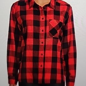 Women's Time and Tru Flannel Shirt size Large, 100% cotton